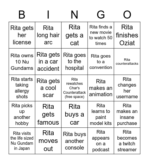 Rita 2022 BINGO Card