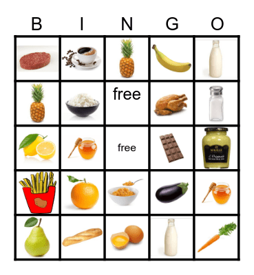 FOOD Bingo Card