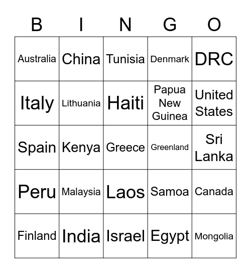 Stolen Artifacts Bingo Card