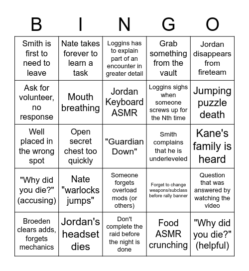 Garden of Salvation Bingo Card