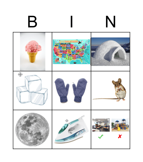 M & I Vocabulary Words Bingo Card