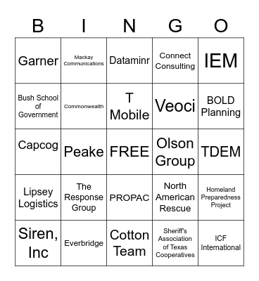 2022 EMAT Symposium EXHIBITOR BINGO Card