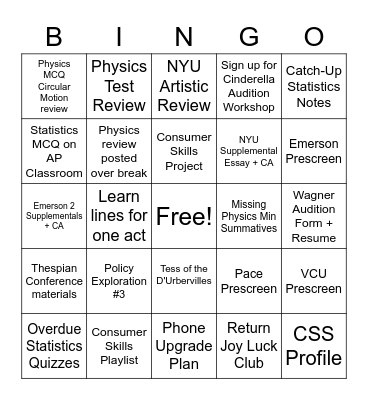 Catchup Blackout Bingo (public pls don't use lol) Bingo Card
