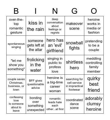 Hallmark Bingo Card