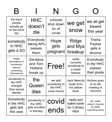 2022 Bingo Card