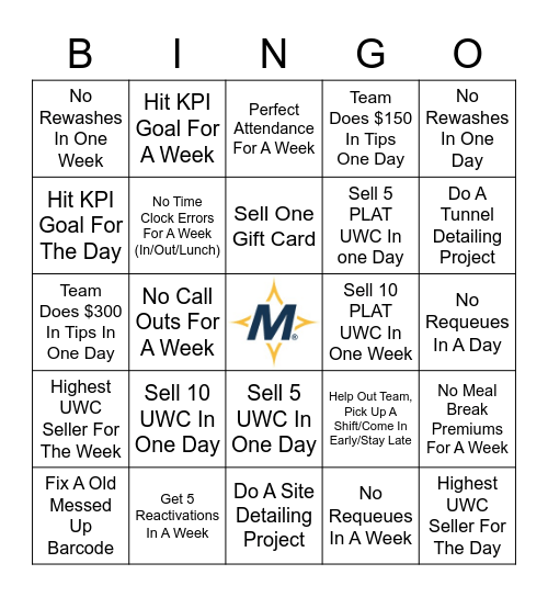 January Challenge Bingo Card