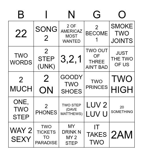 2 Bingo Card