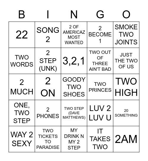 2o22 Bingo Card
