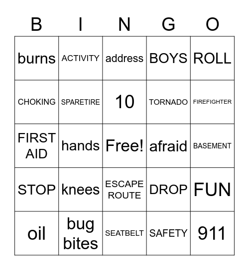 SAFETY BINGO Card