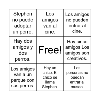 Arcoíris Bingo Card