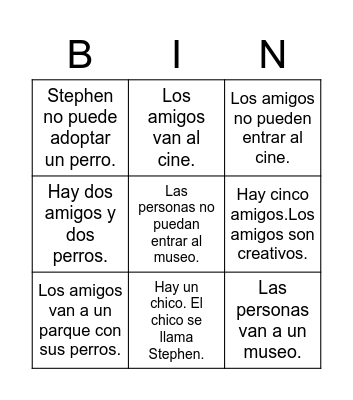 Arcoíris Bingo Card