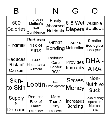 The Big Latch-On Bingo Card