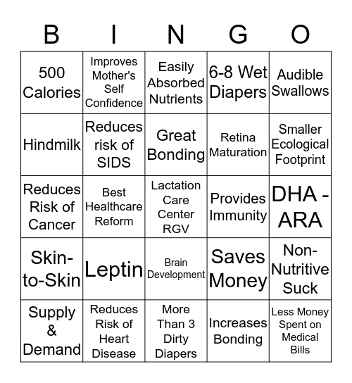 The Big Latch-On Bingo Card