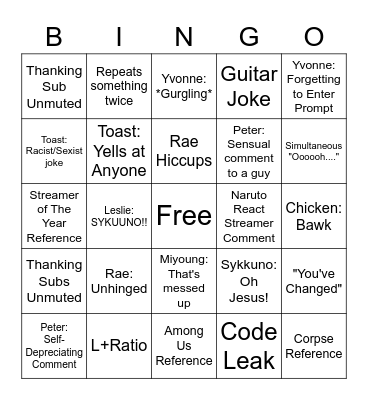 Jackbox Bingo Card