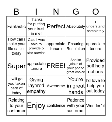 Uncarrier Bingo  Bingo Card