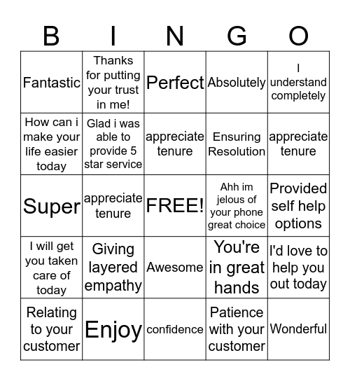 Uncarrier Bingo  Bingo Card
