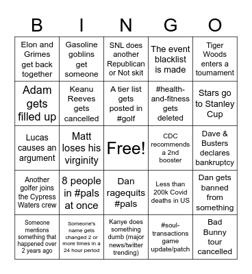 Lucas' Card Bingo Card