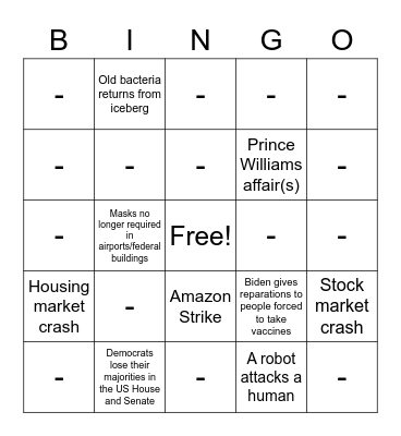 2022 Bingo Card