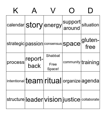 Moishe Kavod House Bingo! Bingo Card