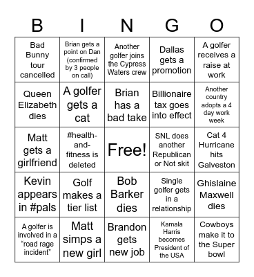 Dan's Card Bingo Card