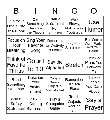 Grounding Bingo Card