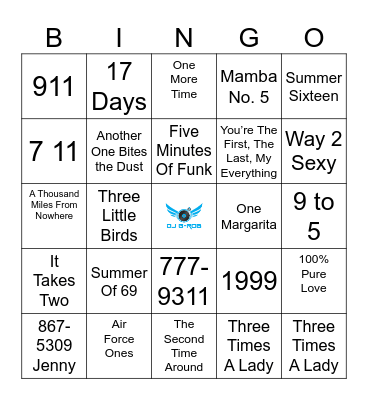 Numbers Bingo Card