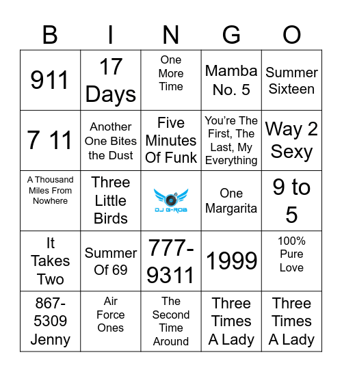 Numbers Bingo Card