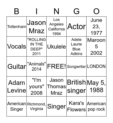 Summer Camp Covers Bingo Card