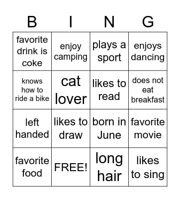 Friends Bingo Card