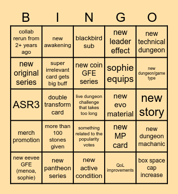 PAD 10th anni Bingo Card