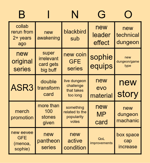 PAD 10th anni Bingo Card