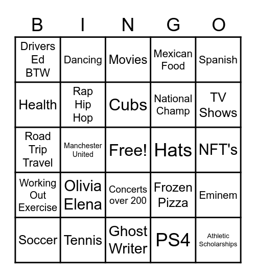 Getting To Know Mr. DLC Bingo Card