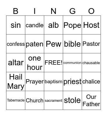 PRAY ! Bingo Card