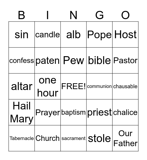 PRAY ! Bingo Card