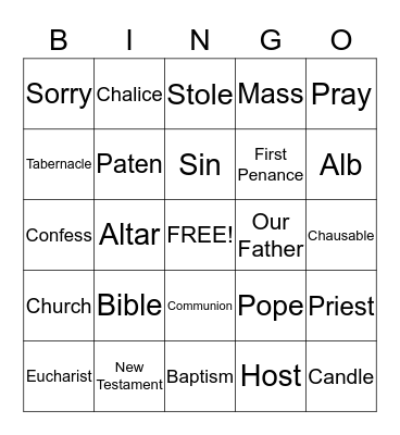 PRAY ! Bingo Card