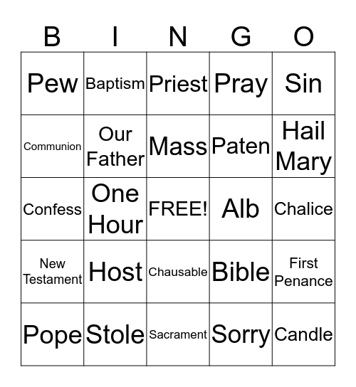 PRAY ! Bingo Card