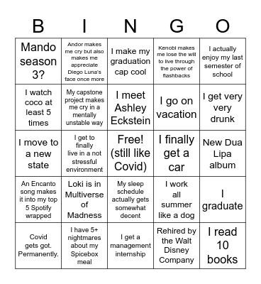 2022 Bingo Card