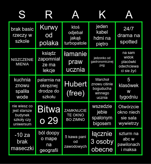 ZSP pomiechówek Bingo Card