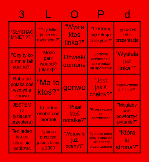 ZSP Bingo Card