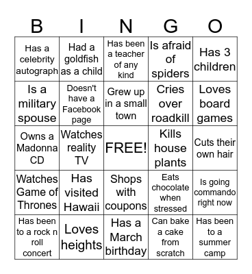 Wedding  Bingo Card