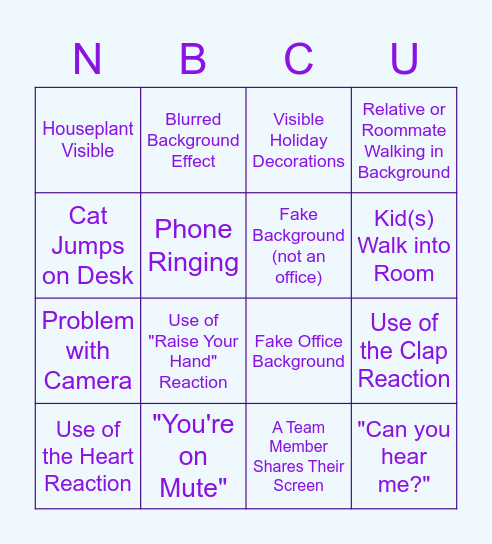 All Hands Bingo Card