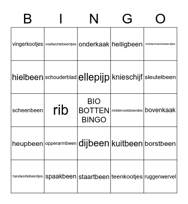 Botten-bingo Card