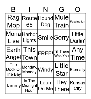 Bingo Game One Bingo Card