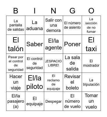 Repaso E Vocabulario Bingo Card