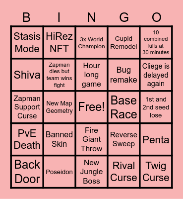 SWC Bingo Card