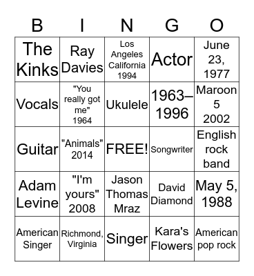 Summer Camp Covers Bingo Card