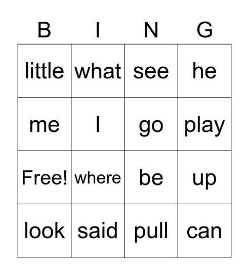 Wonders First 60 Bingo Card