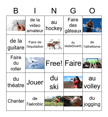 Loisirs, Jouer & Faire Bingo Card