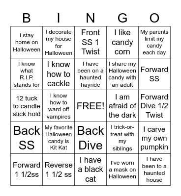 Spooky Halloween Bingo Card