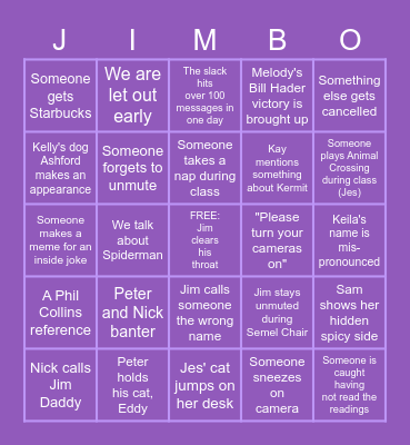 The Business of Screenwriting - Spring 2022 Bingo Card